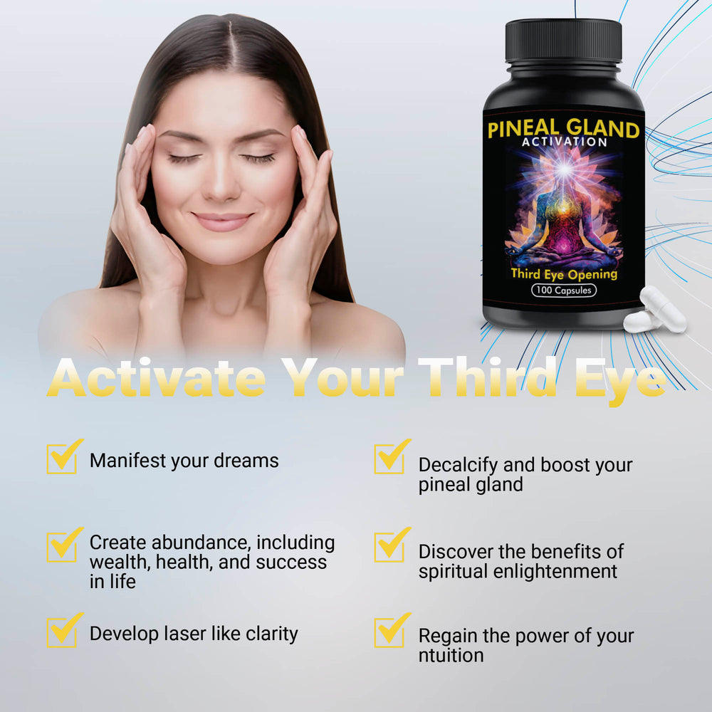 
                  
                    Pineal Gland Activation Formula – Detoxify & Decalcify – Boost Intuition and Clarity - Haritaki, Turmeric - 100 Vegan Capsules by Kailash Herbals
                  
                